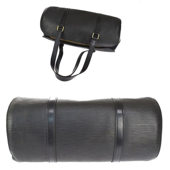 Vintage LOUIS VUITTON Soufflot Hand Bag Epi Leather Black Gold France - Picture 5 of 10